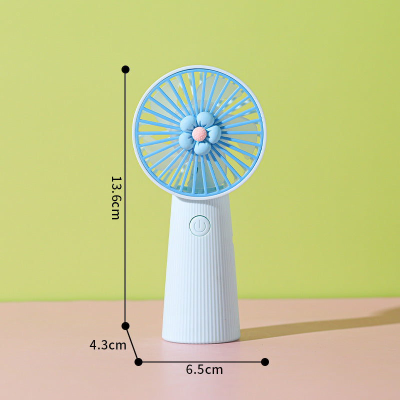 Decorative Floral Handheld Cooling Fan Bowlift