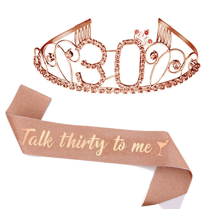 Ladies Glittering Tiara with Festive "50 & Fabulous" Design Bowlift