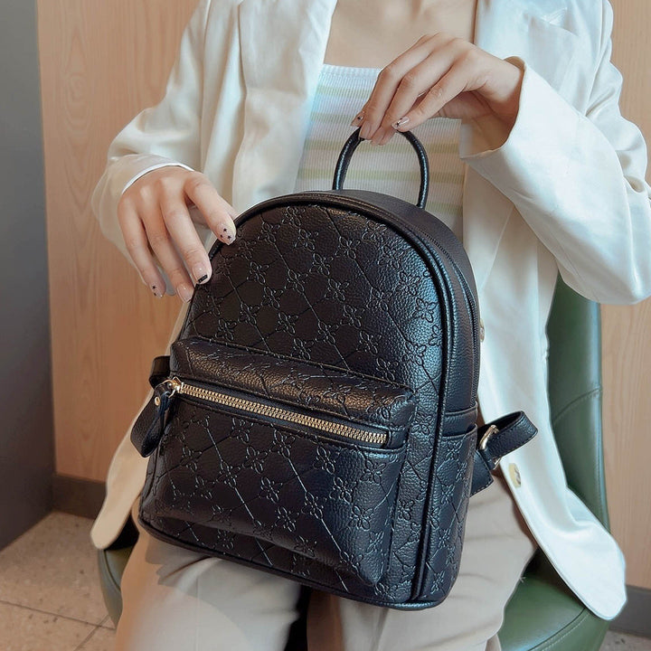 Floral Textured Mini Backpack Bowlift