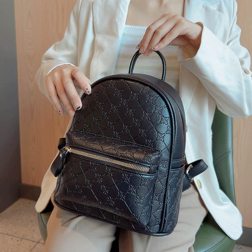 Floral Textured Mini Backpack Bowlift