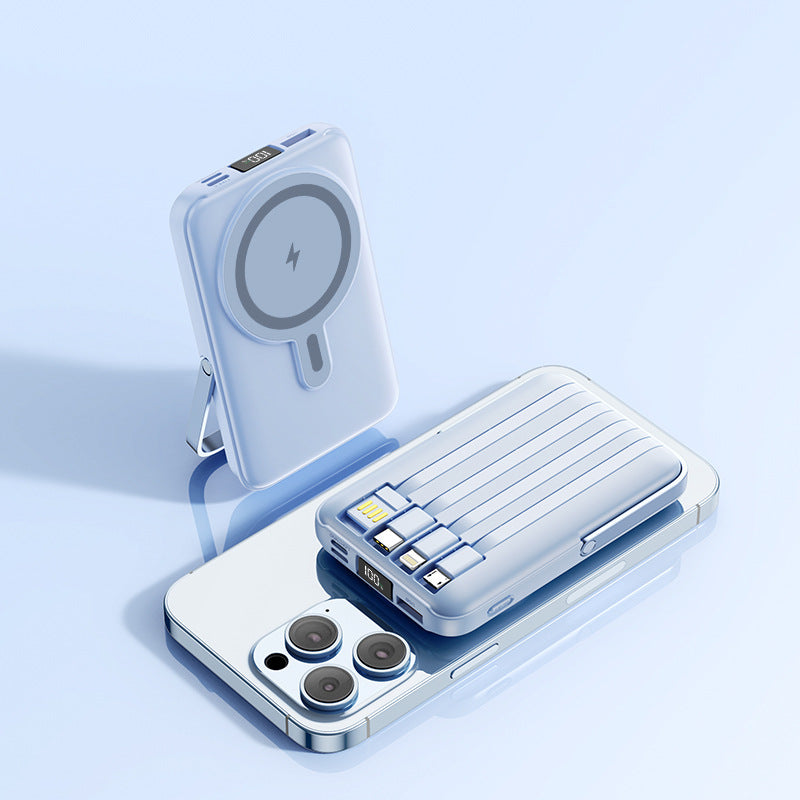 Portable power bank with multifunctional charging cables Bowlift