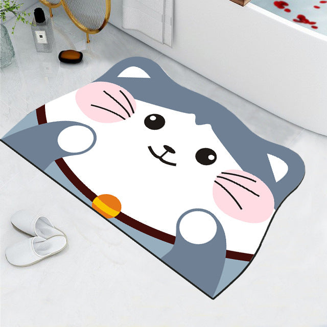 Cute Cat Design Bath Mat Bowlift