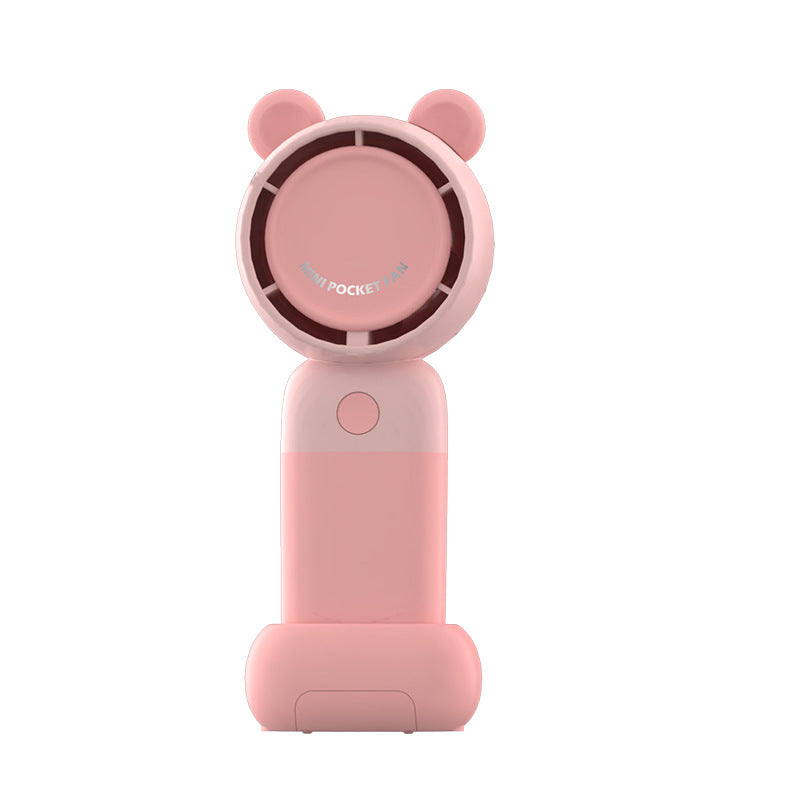 Ladies Portable Handheld Fan in Cute Bear Design Bowlift