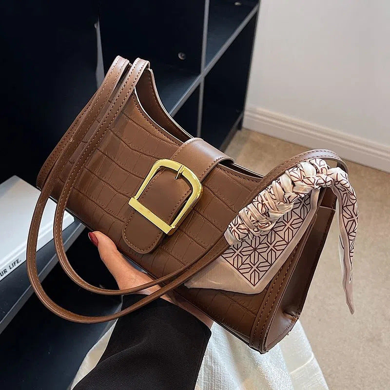 Crocodile-Embossed Mini Crossbody Handbag Bowlift