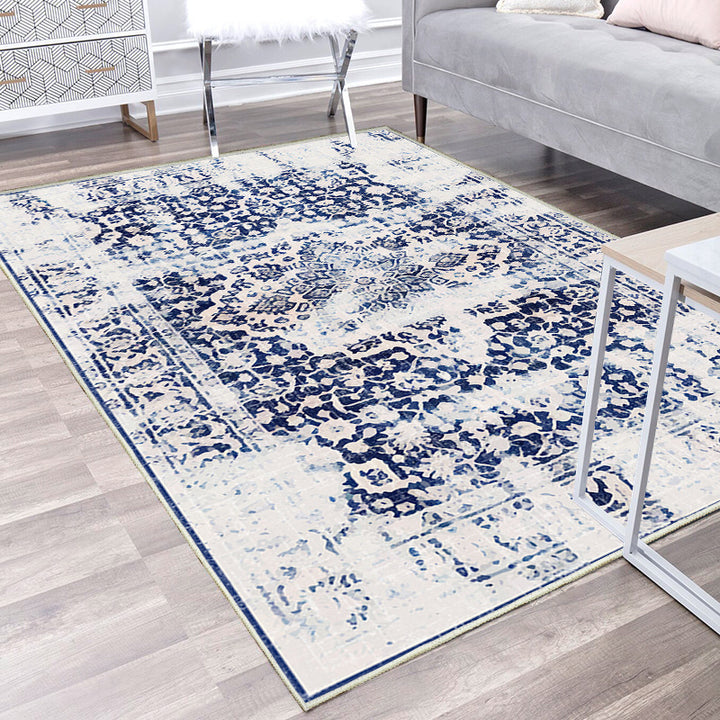 Vintage-Inspired Floral Pattern Area Rug Bowlift