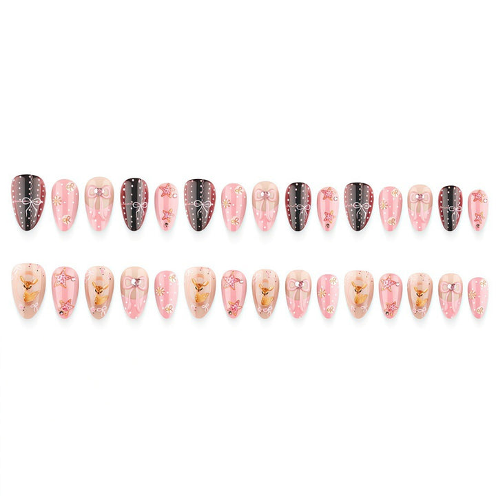 Playful art nails in heart and star motif Bowlift