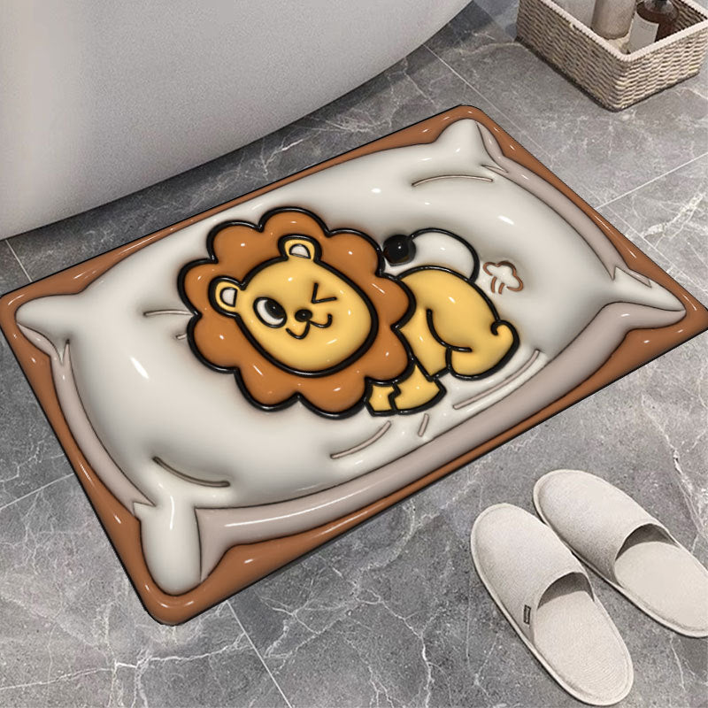 Cute Cartoon Cat Shape Bath Mat Bowlift