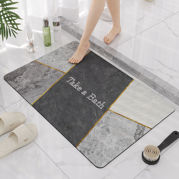 Elegant Marble Design Bathroom Mat Bowlift