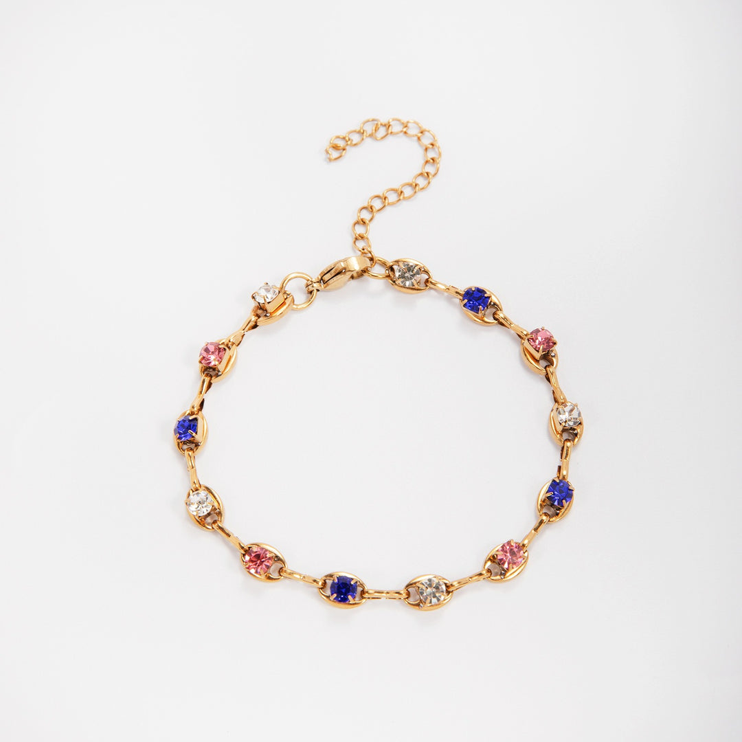 Elegant Gemstone Accent Link Bracelet Bowlift