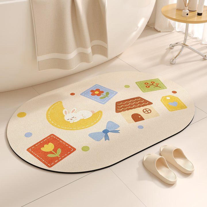 Cute Cartoon-Themed Bath Mat Bowlift