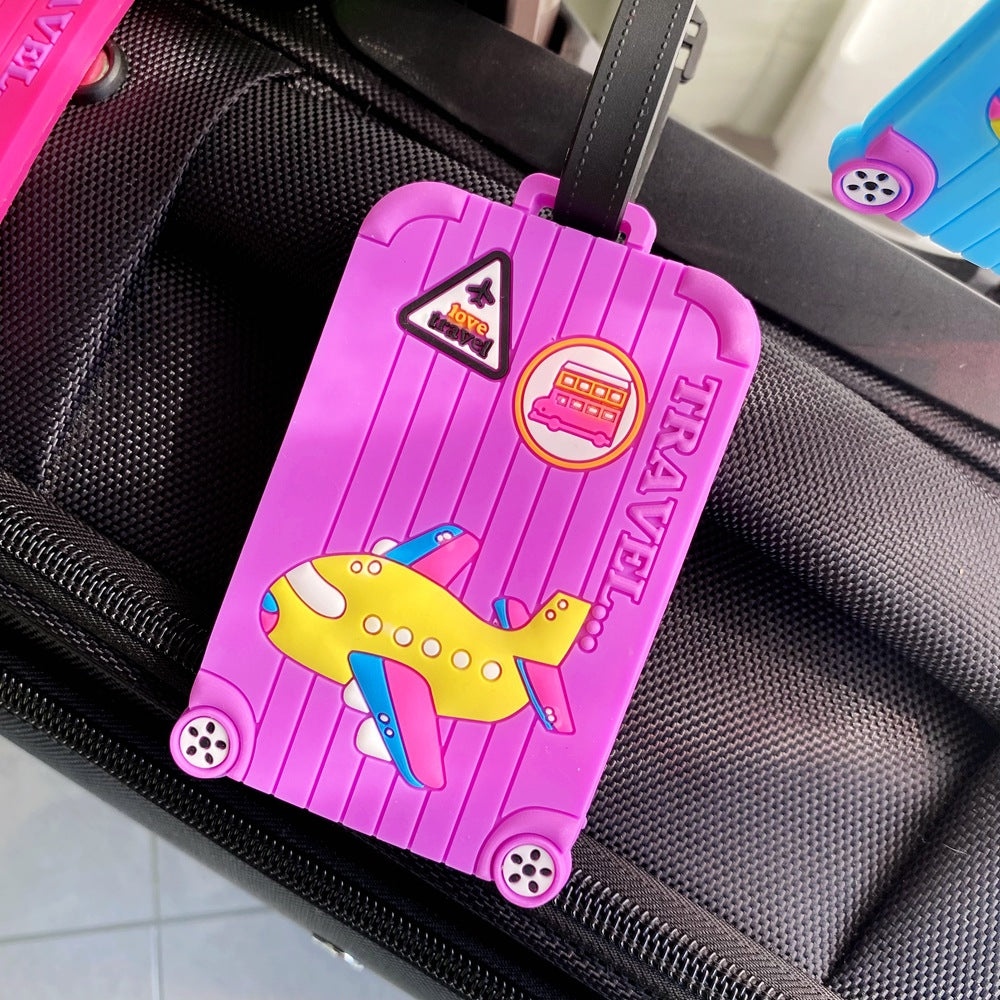 Cartoon Airplane-Themed Luggage Tag Bowlift