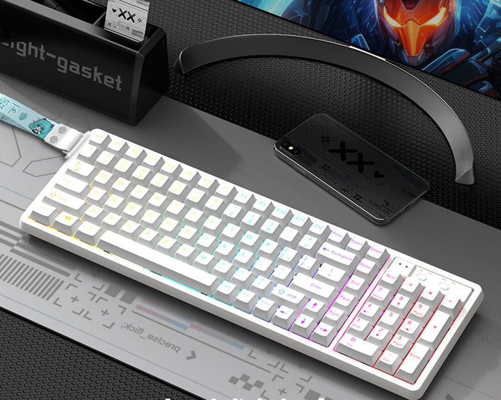 Customizable RGB Gaming Keyboard with Artistic Keycaps Bowlift