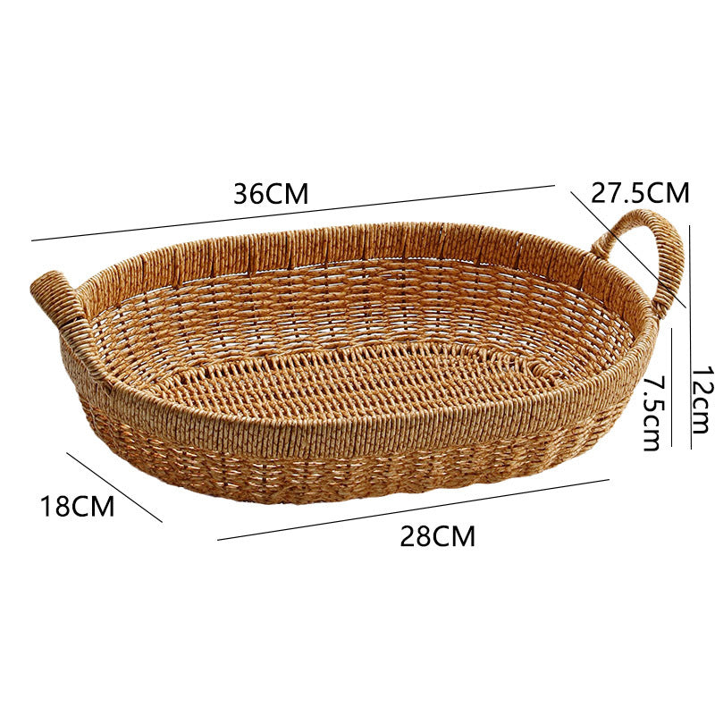 Handwoven Rectangular Storage Basket with Comfortable Handles Bowlift