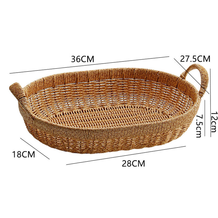 Handwoven Rectangular Storage Basket with Comfortable Handles Bowlift