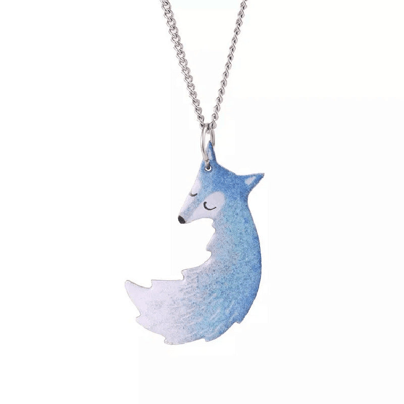 Interlocking Fox Pendant Necklace Bowlift