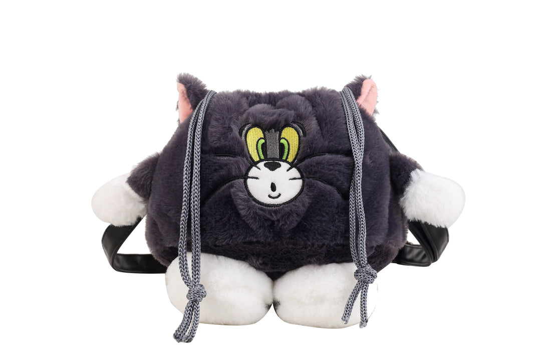 Plush Shoulder Bag with Animal Motif and High Cuddliness Bowlift