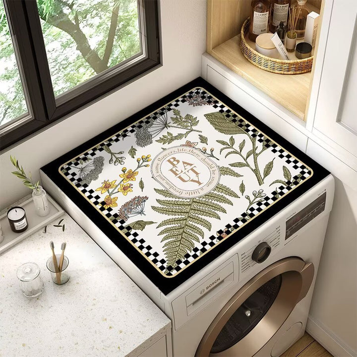 Decorative Floral Laundry Room Counter Mat Bowlift