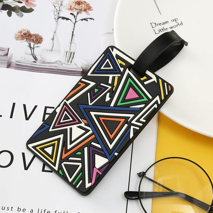 Unisex Luggage Tag with Modern Geometric Design Bowlift