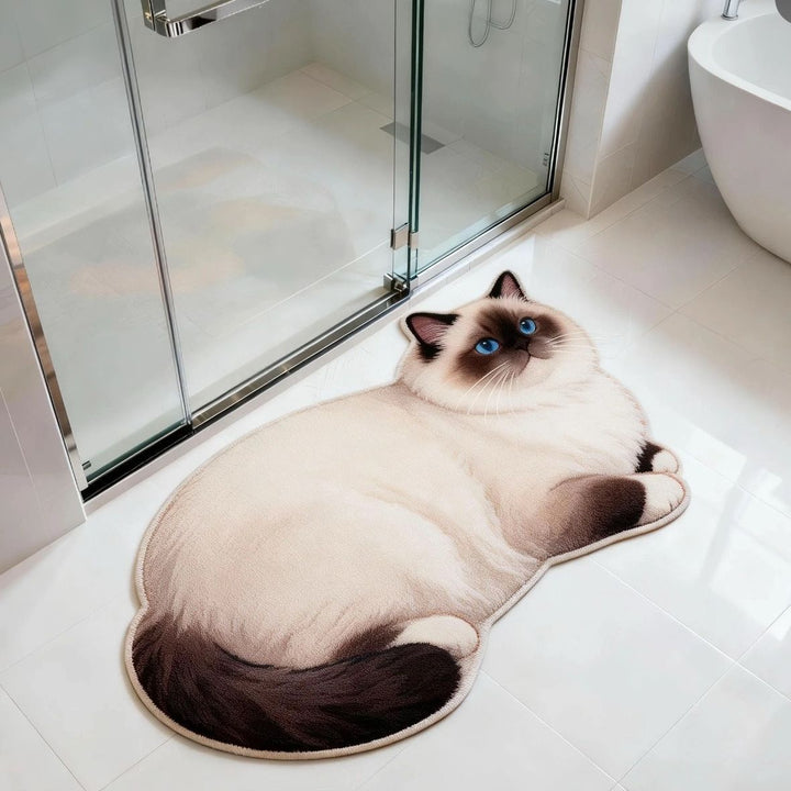 Cat-Shaped Bath Mat Bowlift