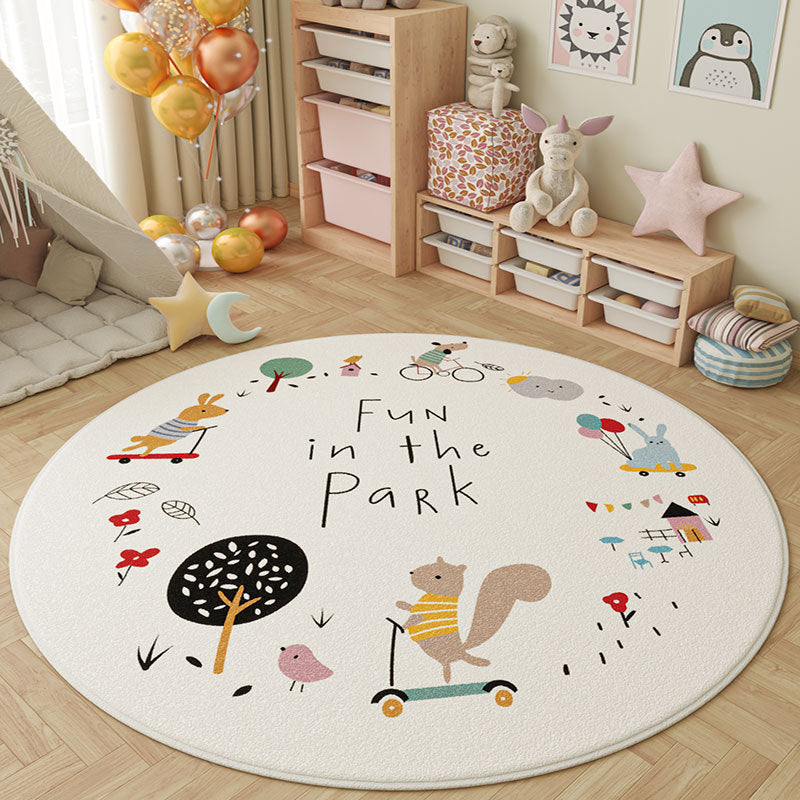 Playful Inspirational Round Area Rug Bowlift
