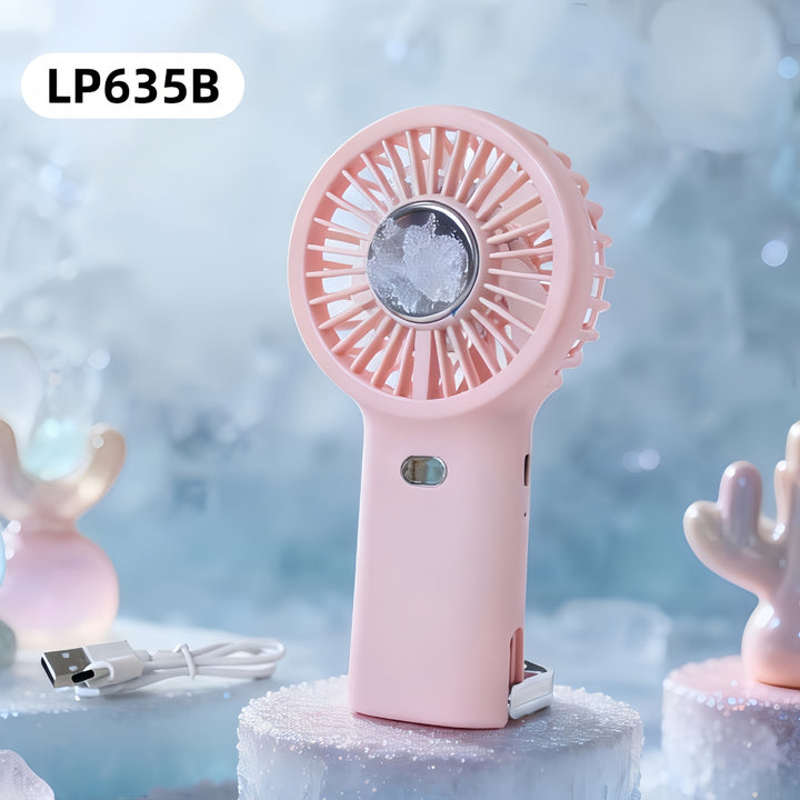 Women portable handheld fan with USB connection and innovative spray function Bowlift