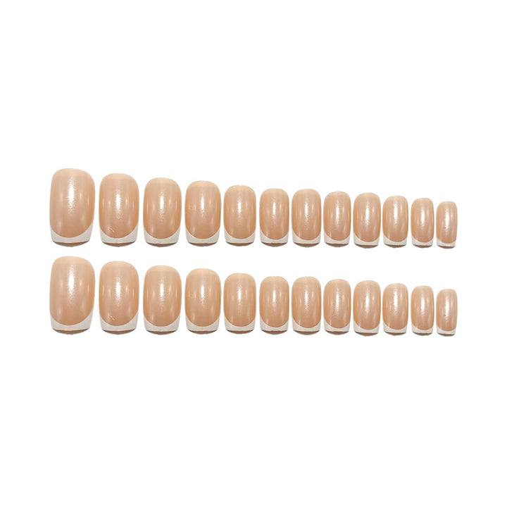 Artificial nails with elegant French tip design Bowlift