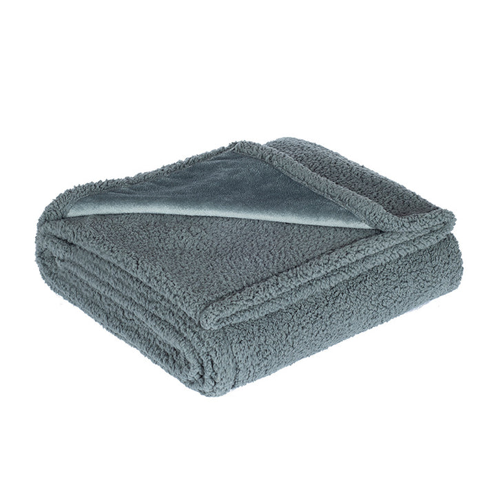 Oversized Reversible Plush Faux Fur Sherpa Throw Blanket
