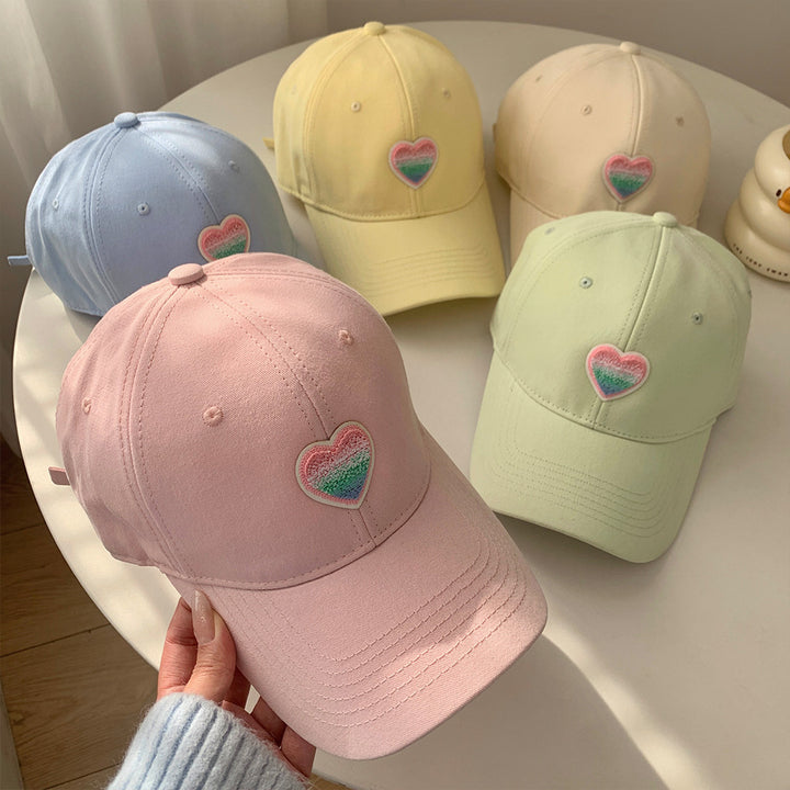 Women's Casual Heart Embroidered Baseball Cap Bowlift