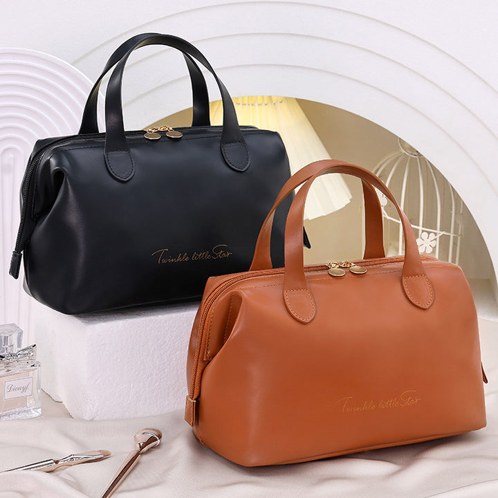 Cosmetic transport bag made of high-quality synthetic leather with stylish design Bowlift