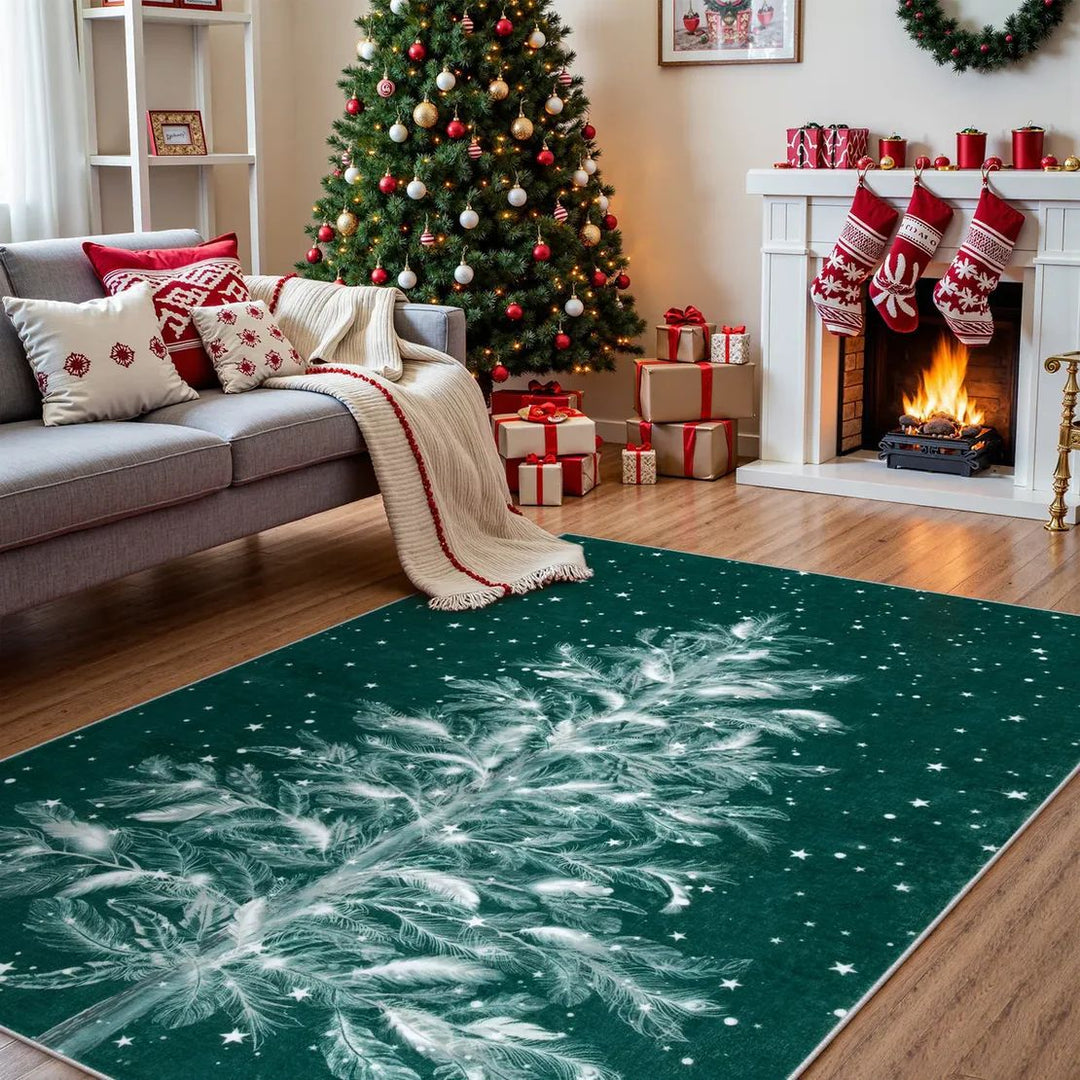 BowLift | Christmas Rug - Crystal Velvet Living Room Bedroom Non-Slip And Stain-Resistant Rug