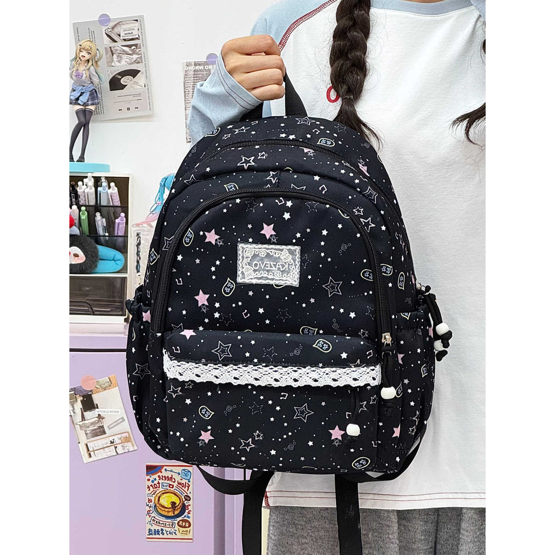 Cartoon-Themed Multi-Pocket Backpack Bowlift