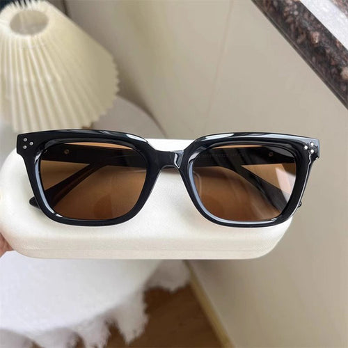 Women's fashionable square sunglasses with stylish frame and brown lenses Bowlift