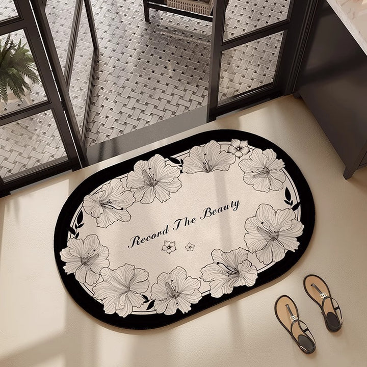 Floral Embroidered Bath Mat Bowlift