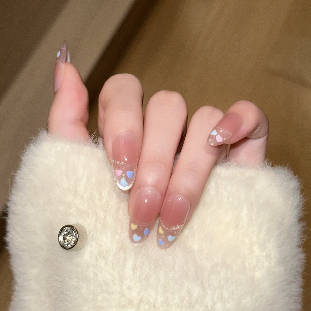 Heart-Themed Stiletto Press-On Nail Set Bowlift