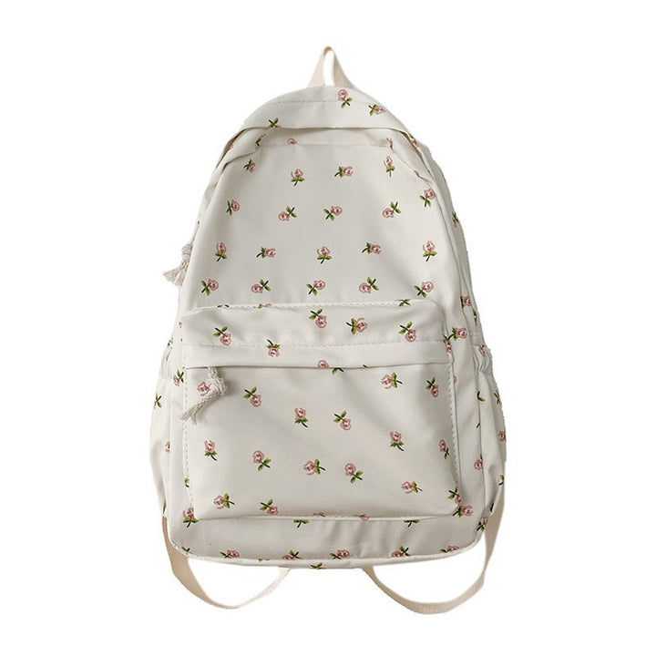 Floral Print Canvas Backpack Bowlift