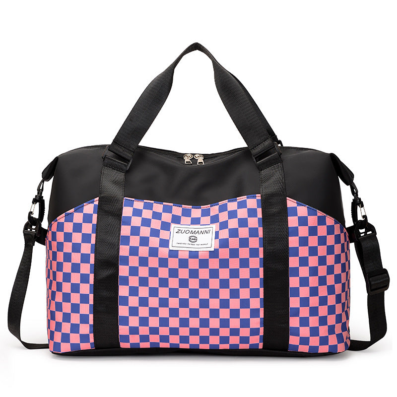 Stylish Checkerboard Duffle Bag Bowlift