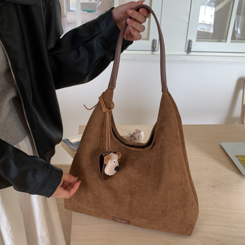 Premium Suede Slouchy Tote Bag Bowlift