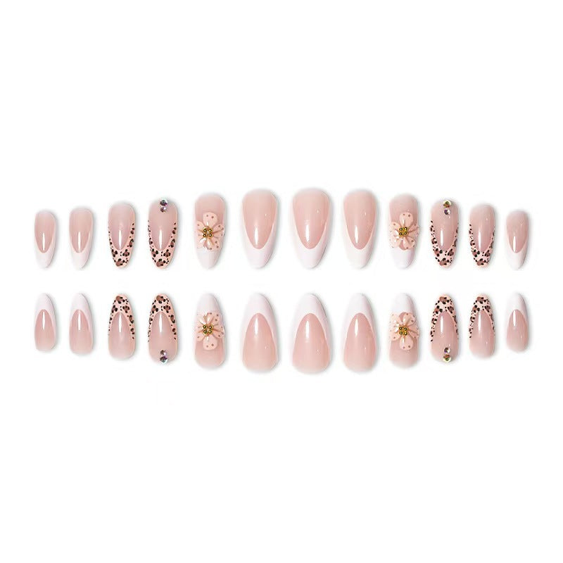 Elegant Floral-Accent Press-On Nails Bowlift