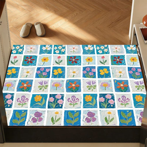 Patterned Floral Area Mat