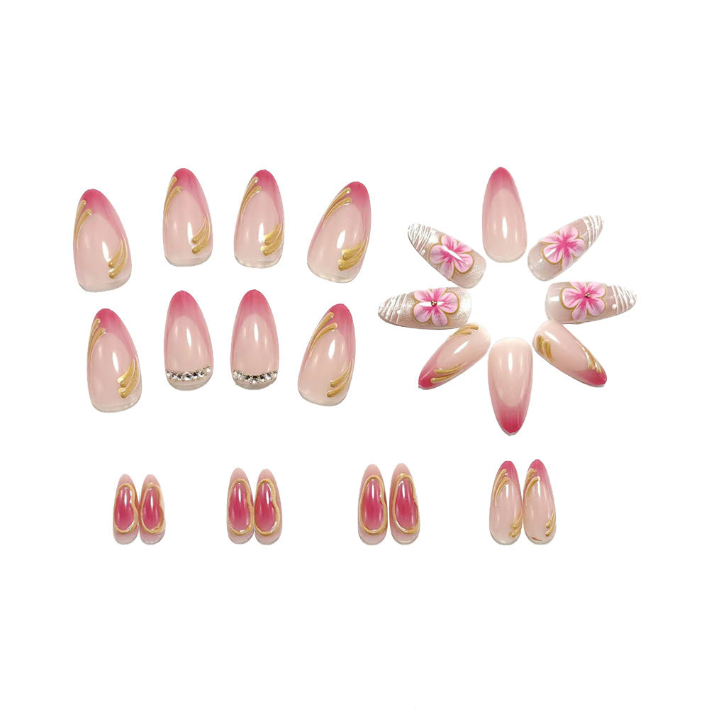 Artificial nails with floral and glamorous accents Bowlift