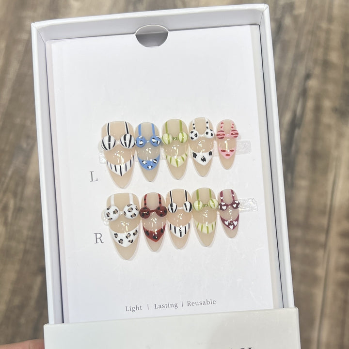Decorative Press-On Nail Art Set with Unique Patterns Bowlift 1788223862
