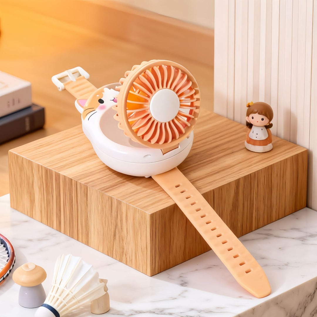Women Portable USB Hand Fan in Cute Dog Shape Design Bowlift