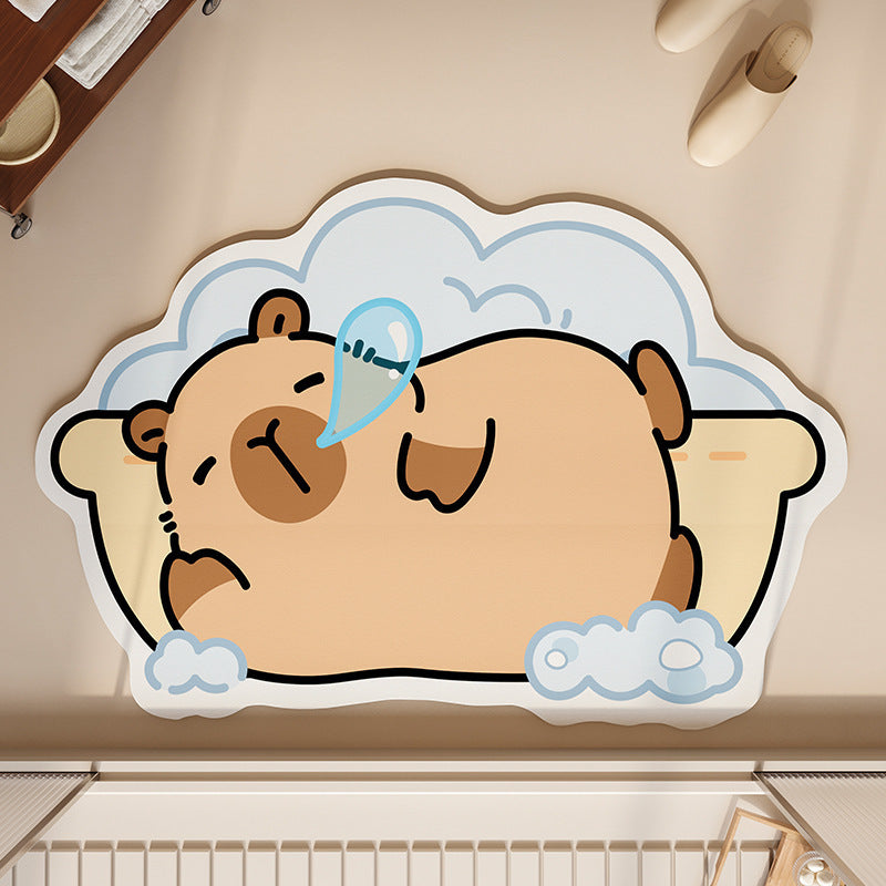 Fun Cartoon Dog Bath Mat Bowlift