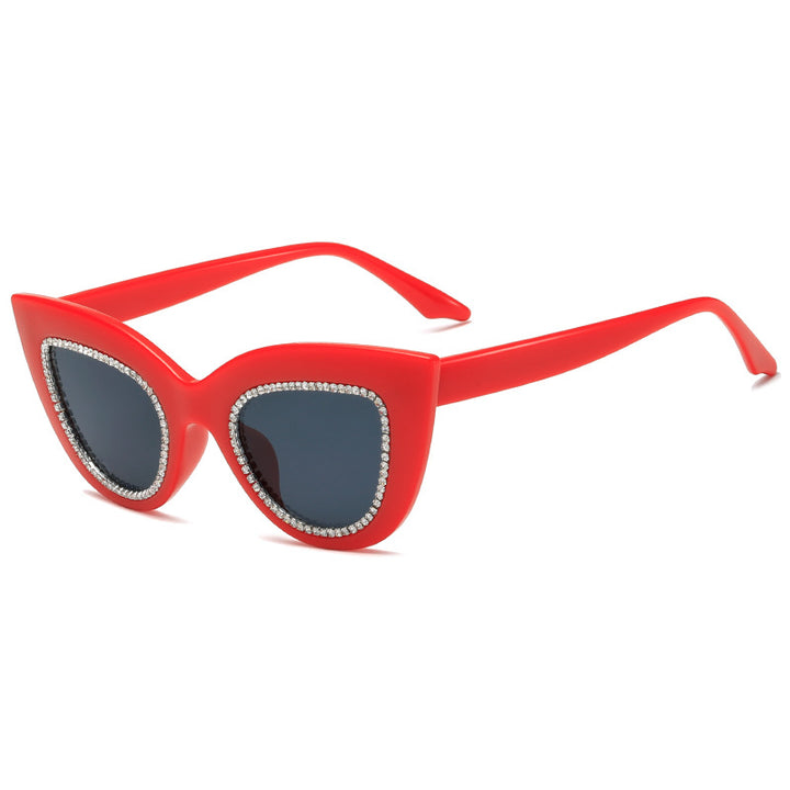 Ladies Cat-Eye Sunglasses with Sparkling Accents Bowlift