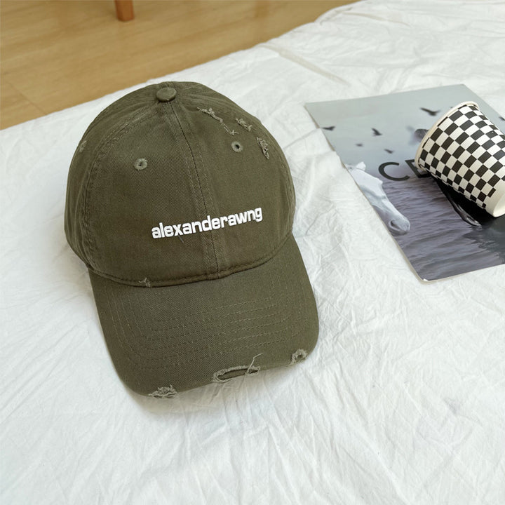 Unisex Distressed Cotton Baseball Cap Bowlift