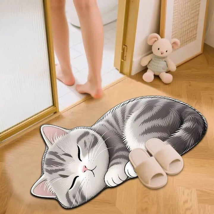 Cute Cat-Themed Bath Mat Bowlift