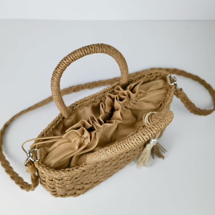 Woven Handbag with Drawstring Bowlift