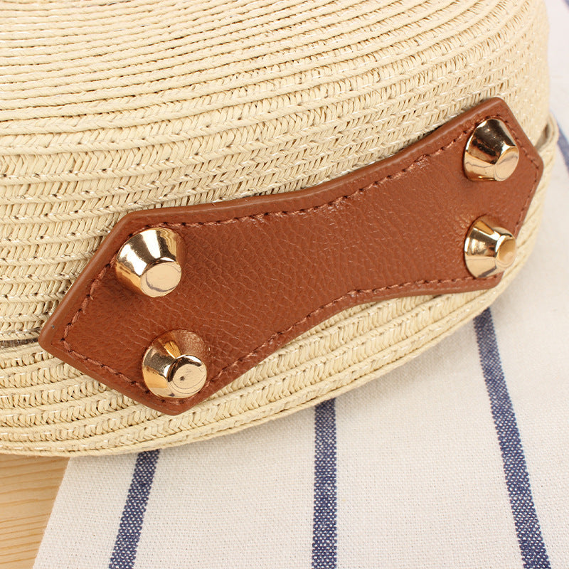 Round Basket Bag with Elegant Leather Handle Bowlift