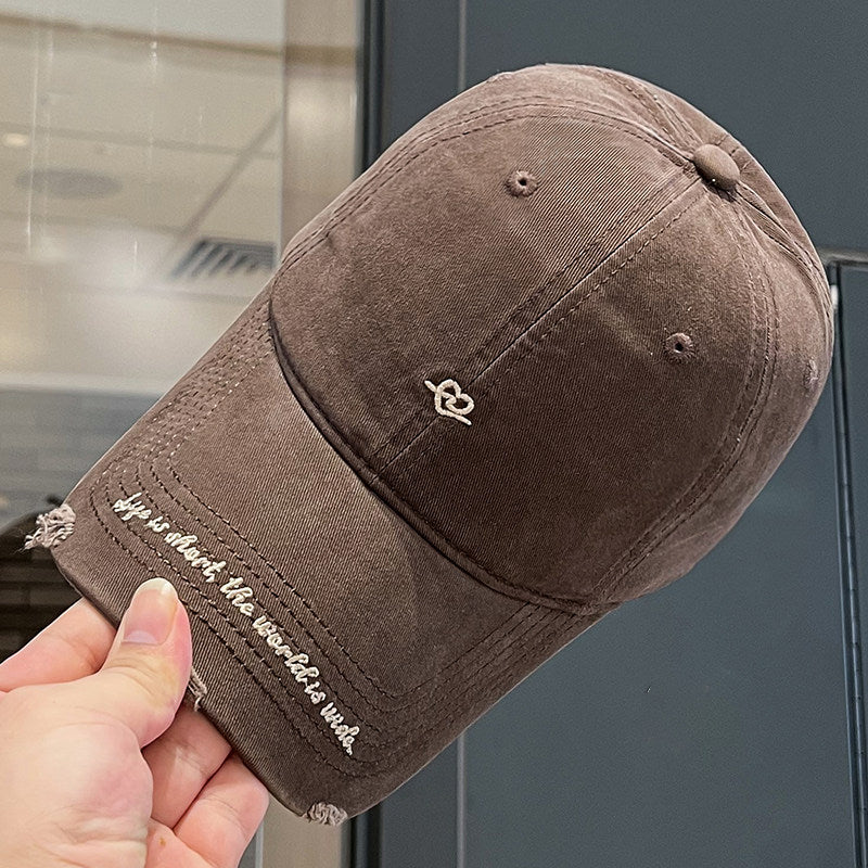 Women's Distressed Vintage Style Baseball Cap Bowlift