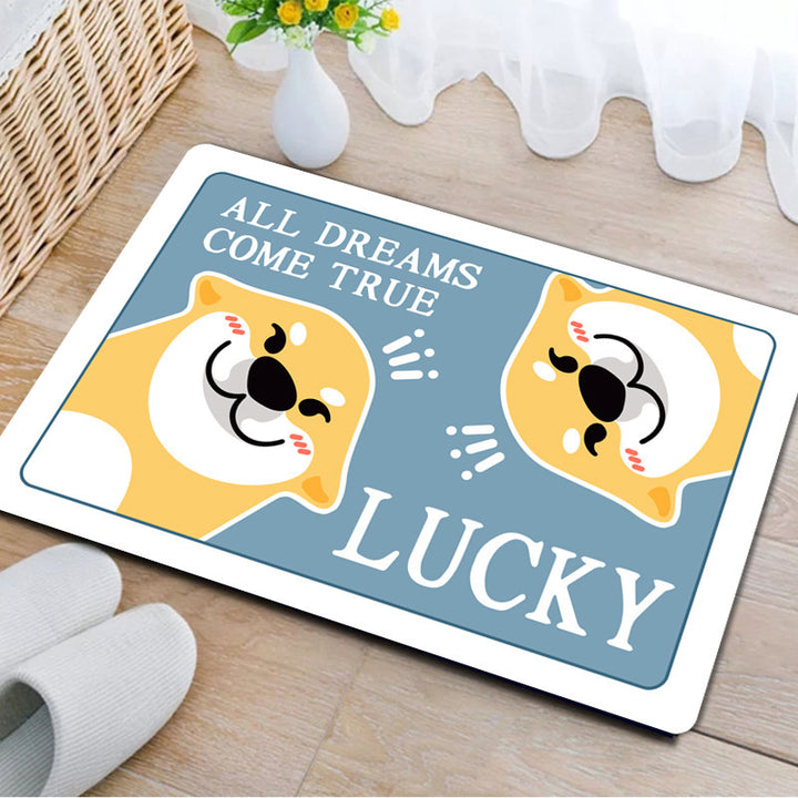 Cute Cartoon Dog Welcome Mat Bowlift